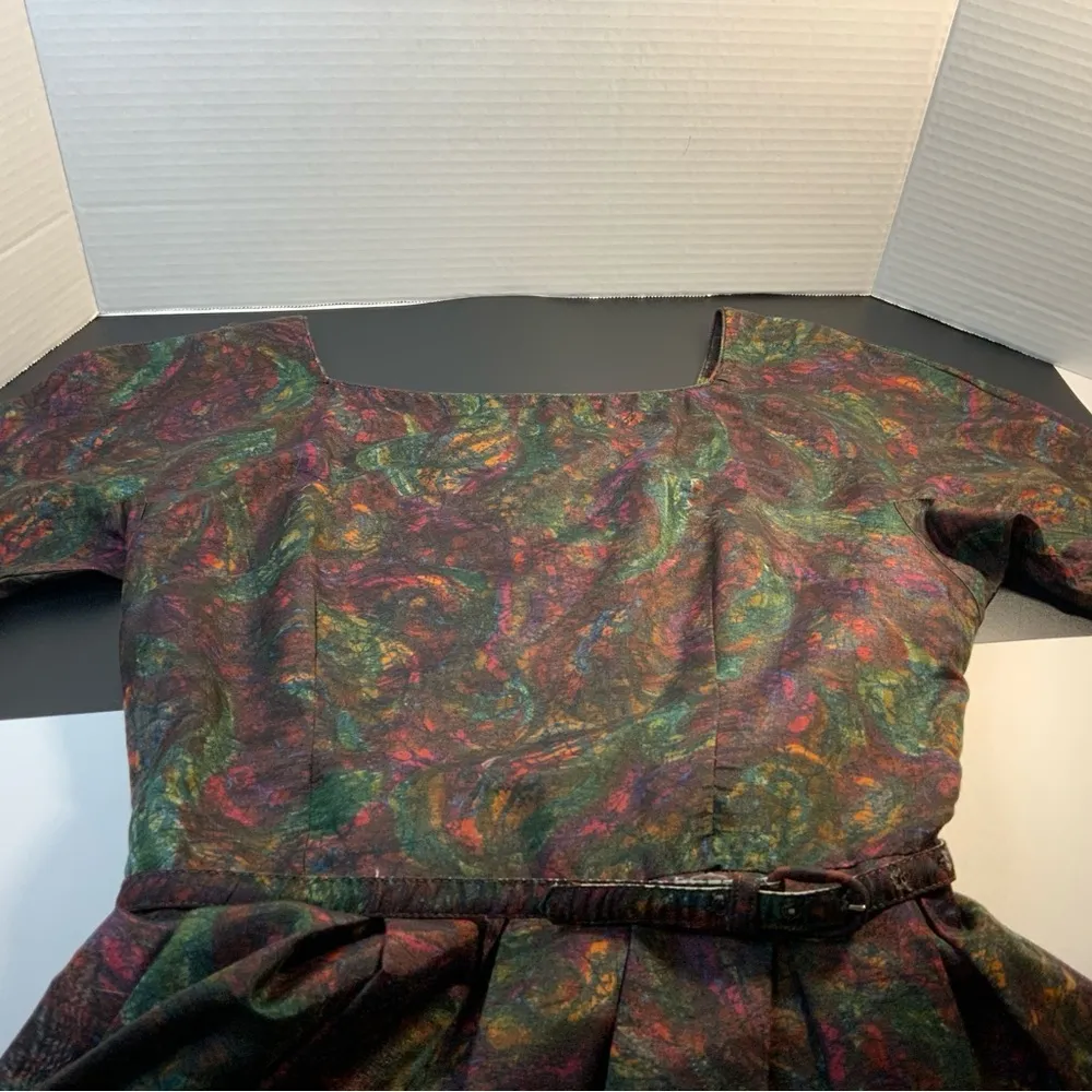 Vintage L’Aiglon day/tea dress circa 1950s w/matching jacket, belt Petite XS/S. Red Size undefined - Image 14