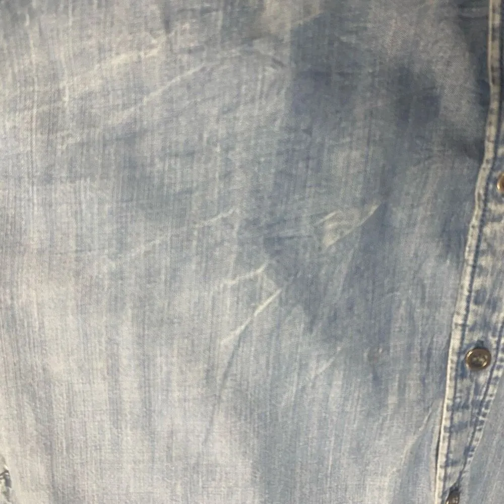 VELVET HEART Women’s Tencel  Collared Button Down Shirt Cap Sleeve Size‎ 1X Blue - Image 6