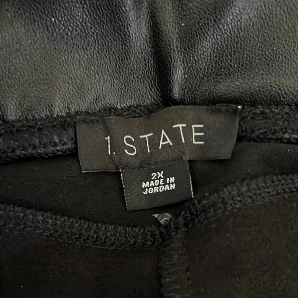 1. State Black Faux Leather Leggings Size 2X - Image 7