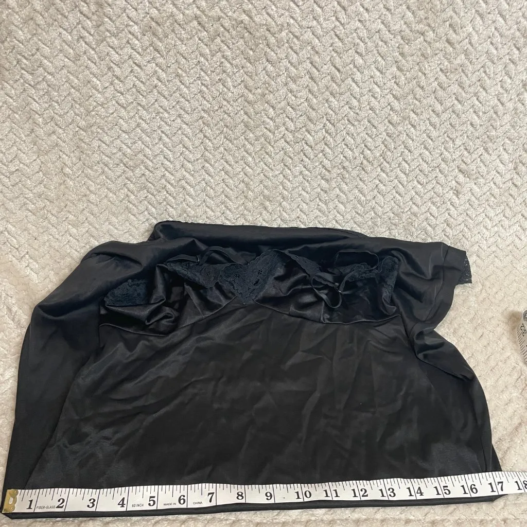 Vtg Vanity‎ Fair Black Lace Trim Slip Dress size 34 | goth witchy romantic - Image 8