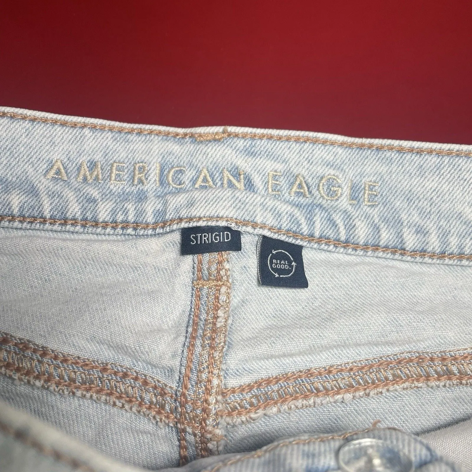 American Eagle Strigid Jeans Womens 4 High Rise Baggy Straight Mom Y2K Inspired - Image 9