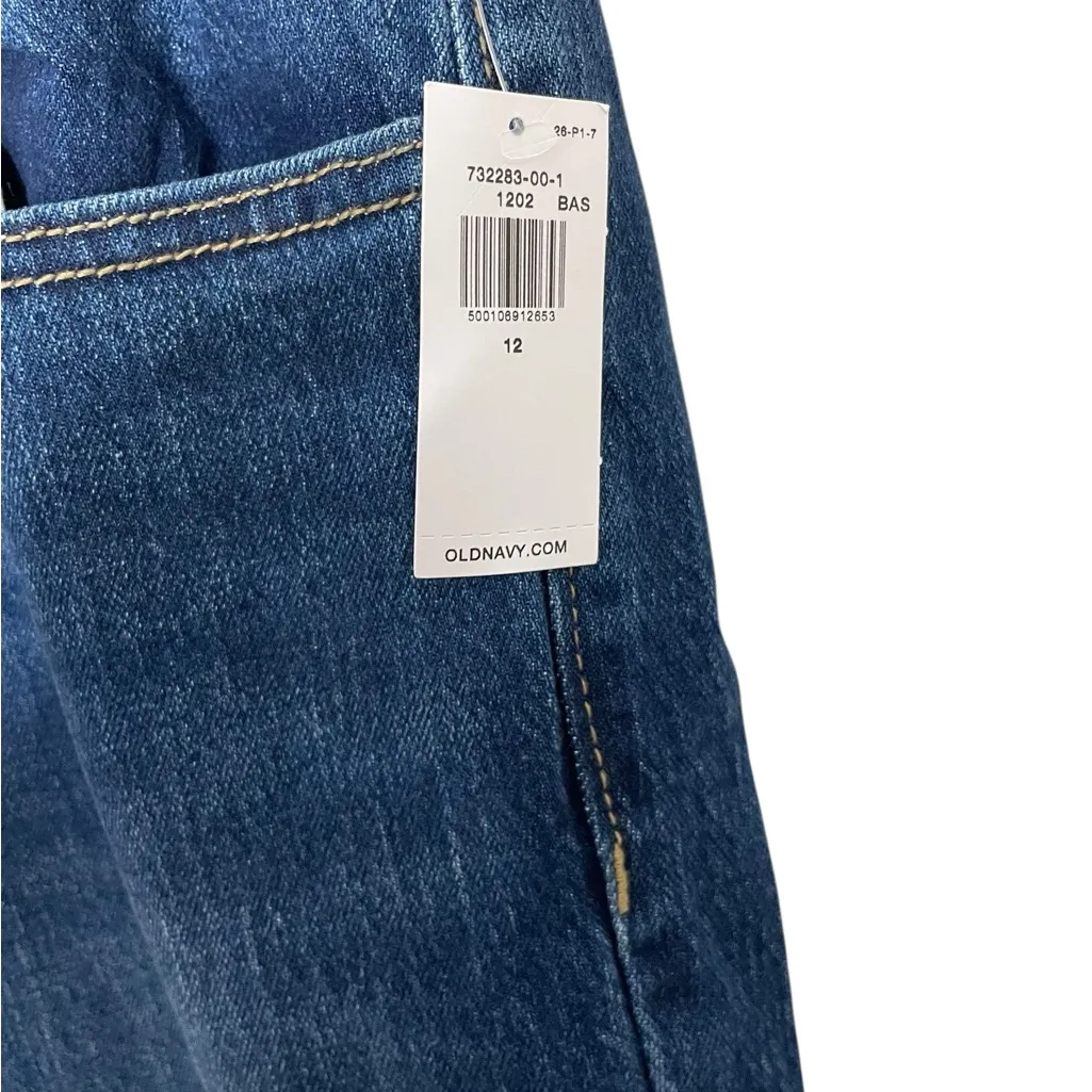 Old Navy Dark Blue Slim Jeans Mid-Rise WOW Boyfriend 12 NWT - Image 5