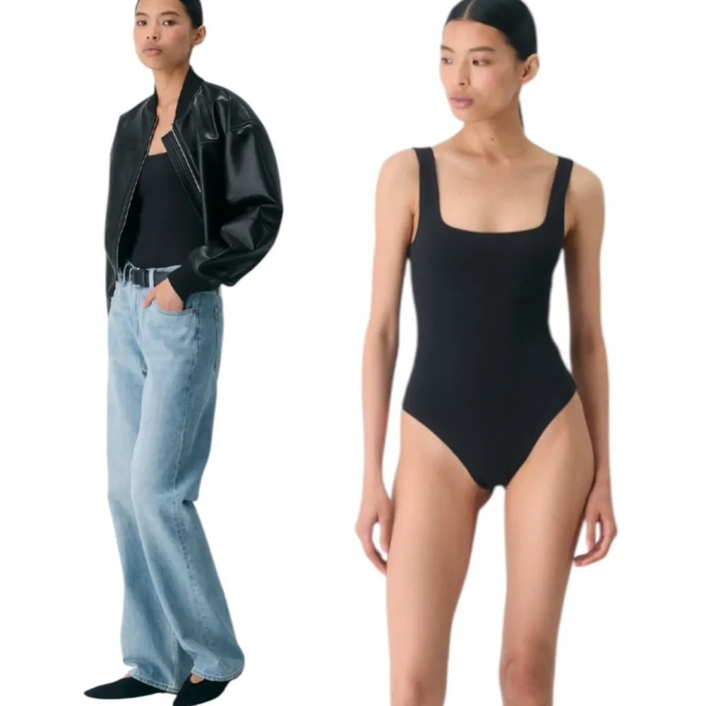Aritzia Babaton Original Contour Squareneck Thong Bodysuit Black Size S - Image 2