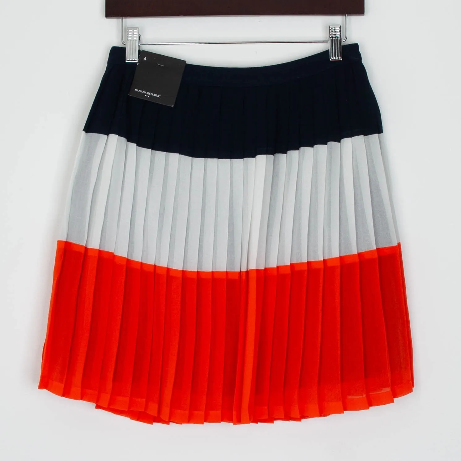 NWT Banana Republic Womens Pleated Skirt Size 4 Colorblock Party Office Work - Image 5