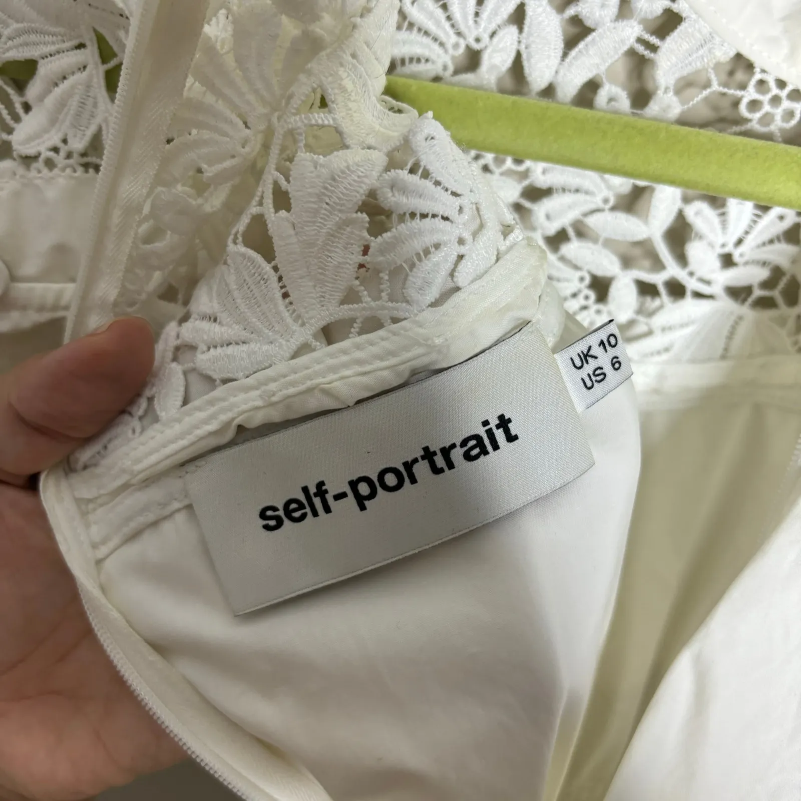 Self Portrait White Hudson Mini Dress Sz 6 - Image 7