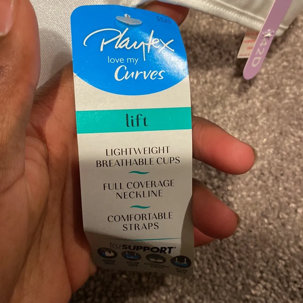 Playtex White Full Coverage Neckline Lift Bra SIZE 42D - Image 4