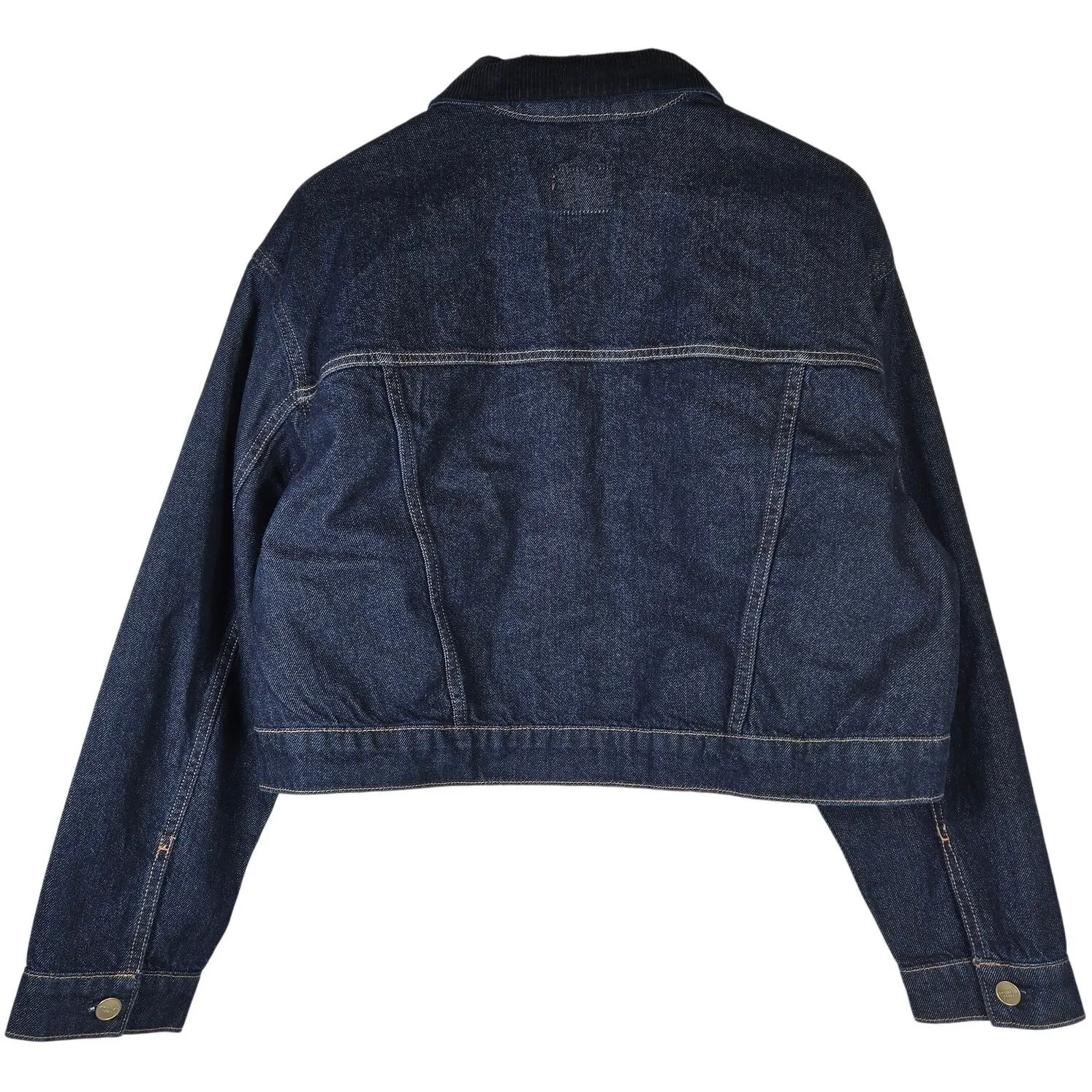 AE Cropped Corduroy Collar Denim Jacket‎ L NWT - Image 2