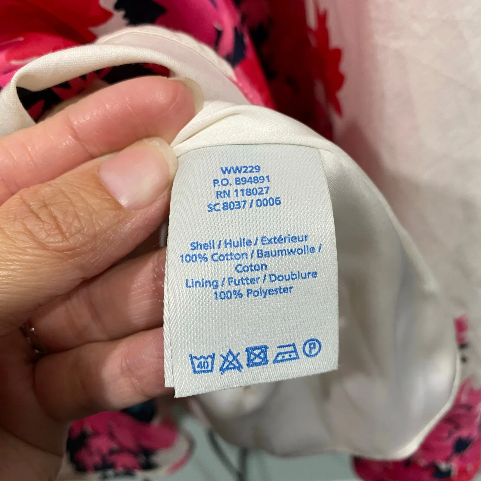 Boden White Pink Floral Birds V - Image 8