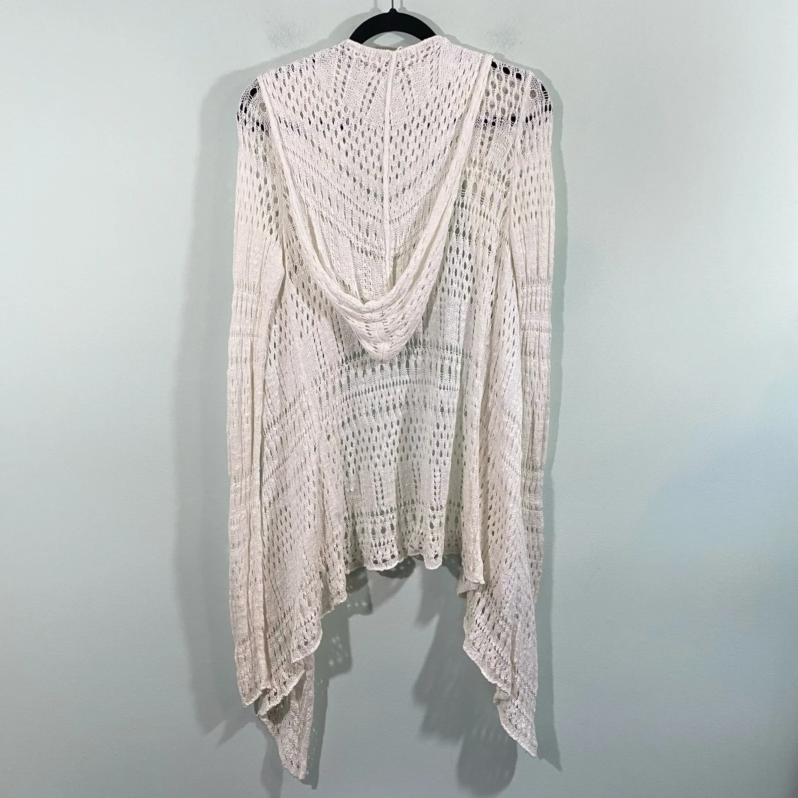 Abercrombie & Fitch 90s/ Y2K White Crochet Waterfall Front Cardigan Size XS/S - Image 7