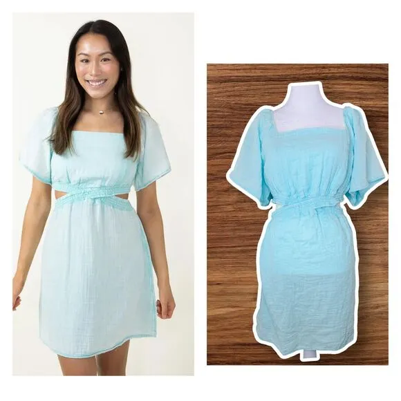 Simply Southern Pink Cut-Out Dress Women Sz XXL Cotton Gauze Muslin Boho Smock - Image 2