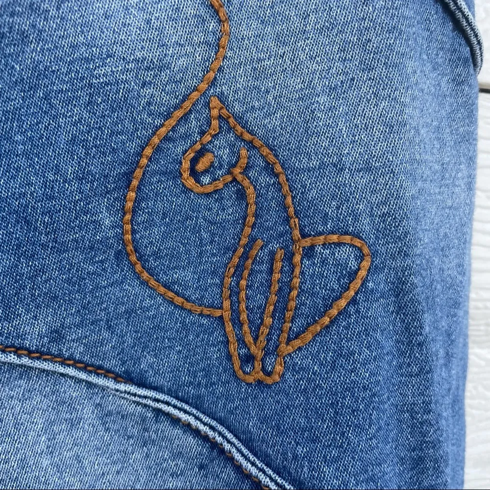 VTG Y2K Baby Phat Women’s Skirt Denim Jean Patch Chevron 90s 7 - Image 7