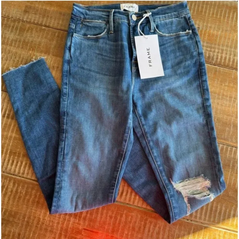 NWT Frame Denim Le High Skinny Earthbound Rips Jeans - Image 3