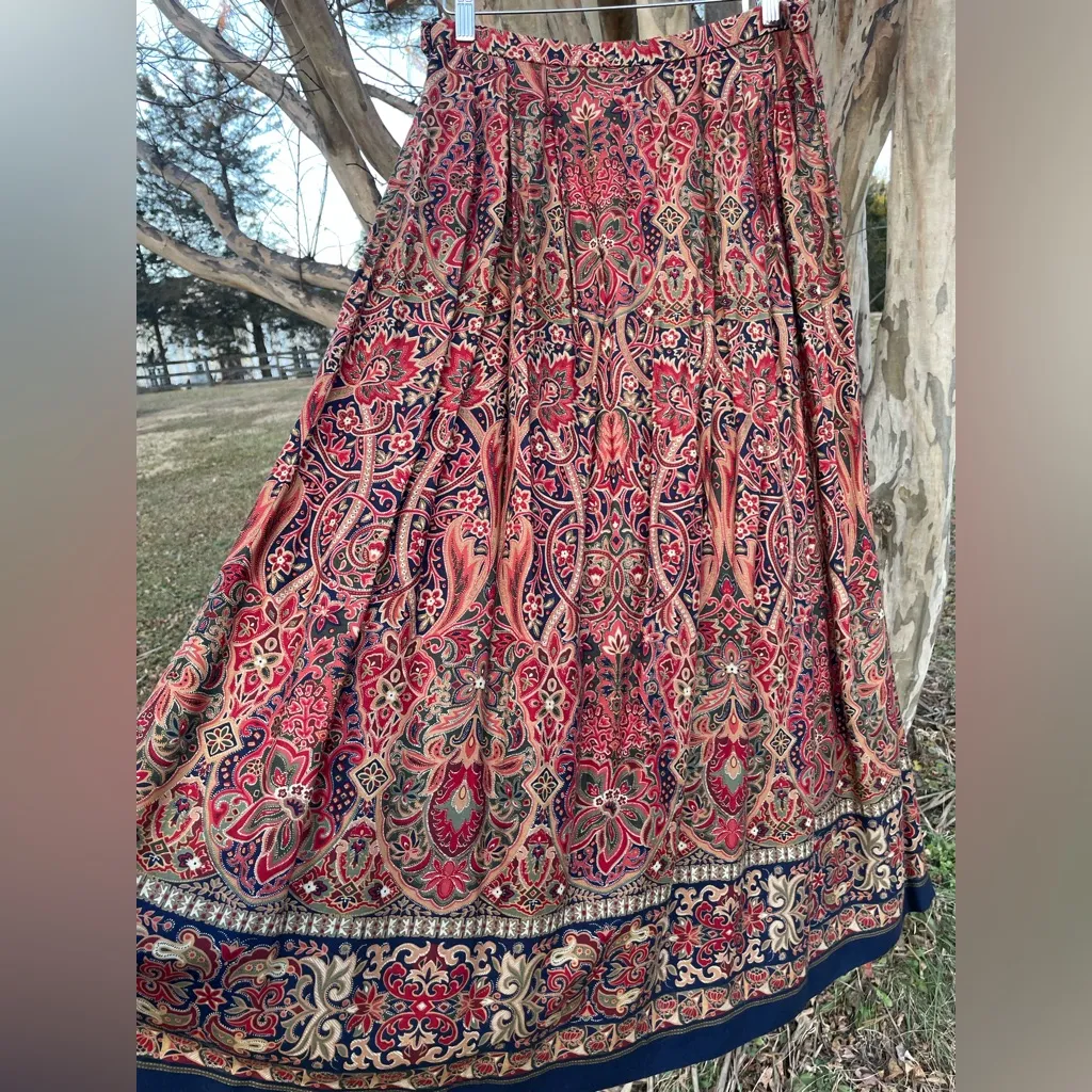 Vintage Pendleton Paisley Maxi Skirt Western Boho Hippie Fairycore Whimsy - Image 2