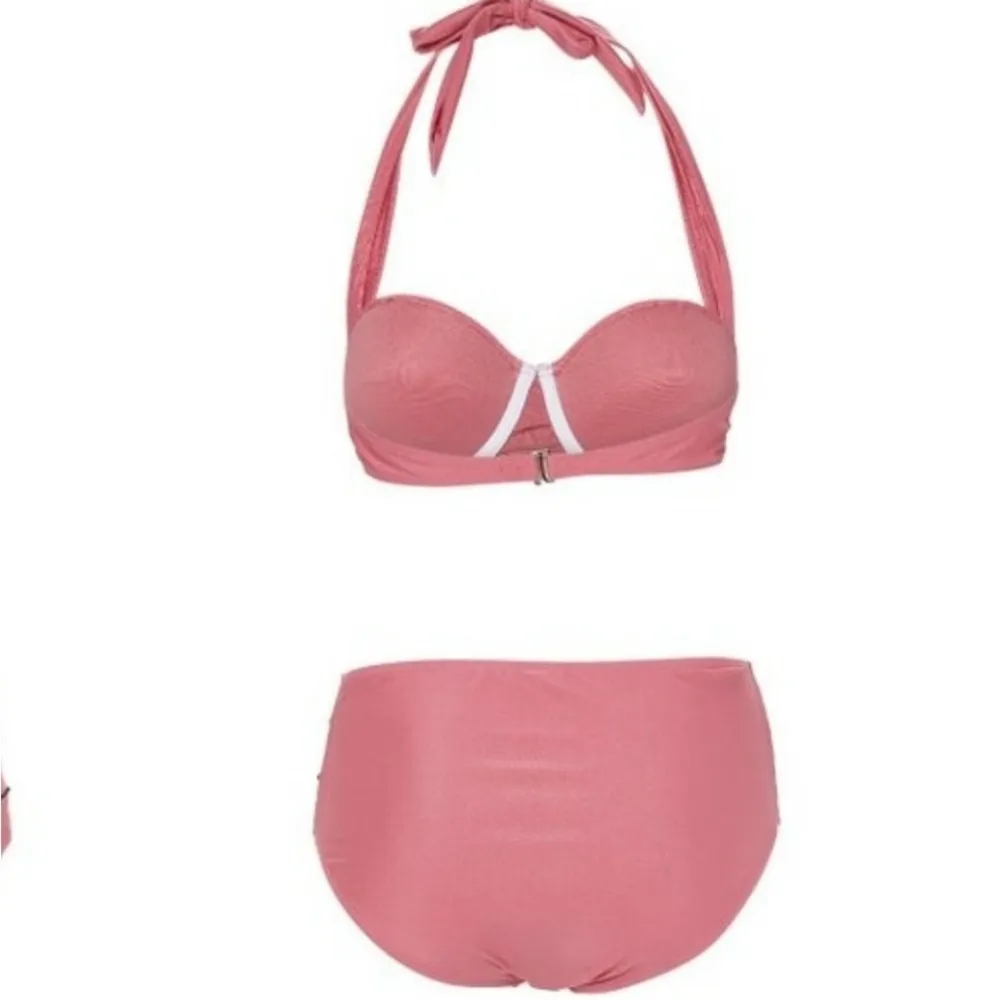 👙 Marilyn Monroe Pink & Black Bikini Sz XL EUC‎ 0388 - Image 2