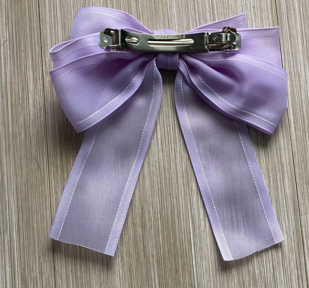 Purple Lavender clip Bow - Image 5