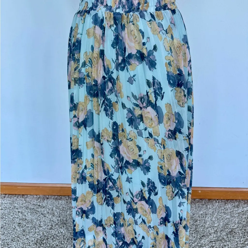 Disney x Cinderella Floral Gauze Pleated Midi Skirt | Lined | Like New | S - Image 5