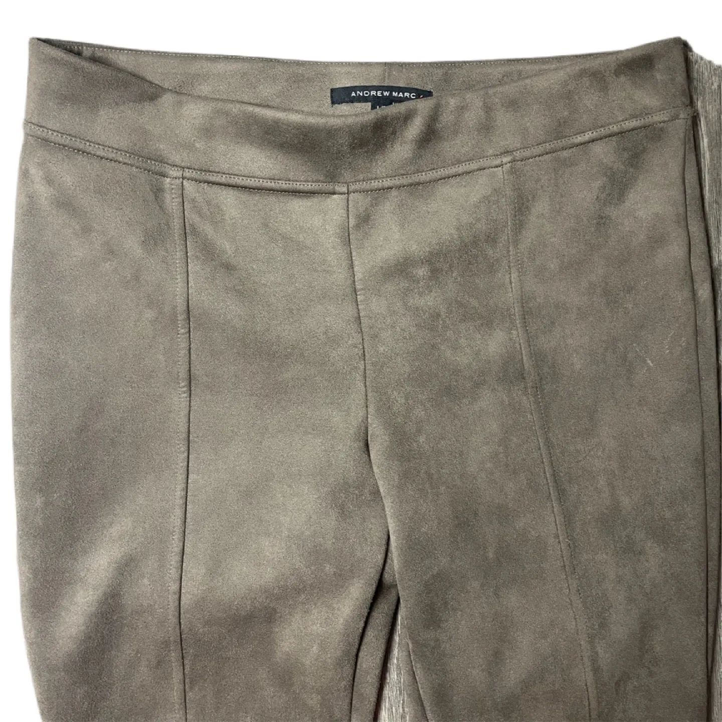 Andrew Marc Faux Suede Leggings – Women's Size Large – Taupe / Mushroom Gray‎ - Image 3