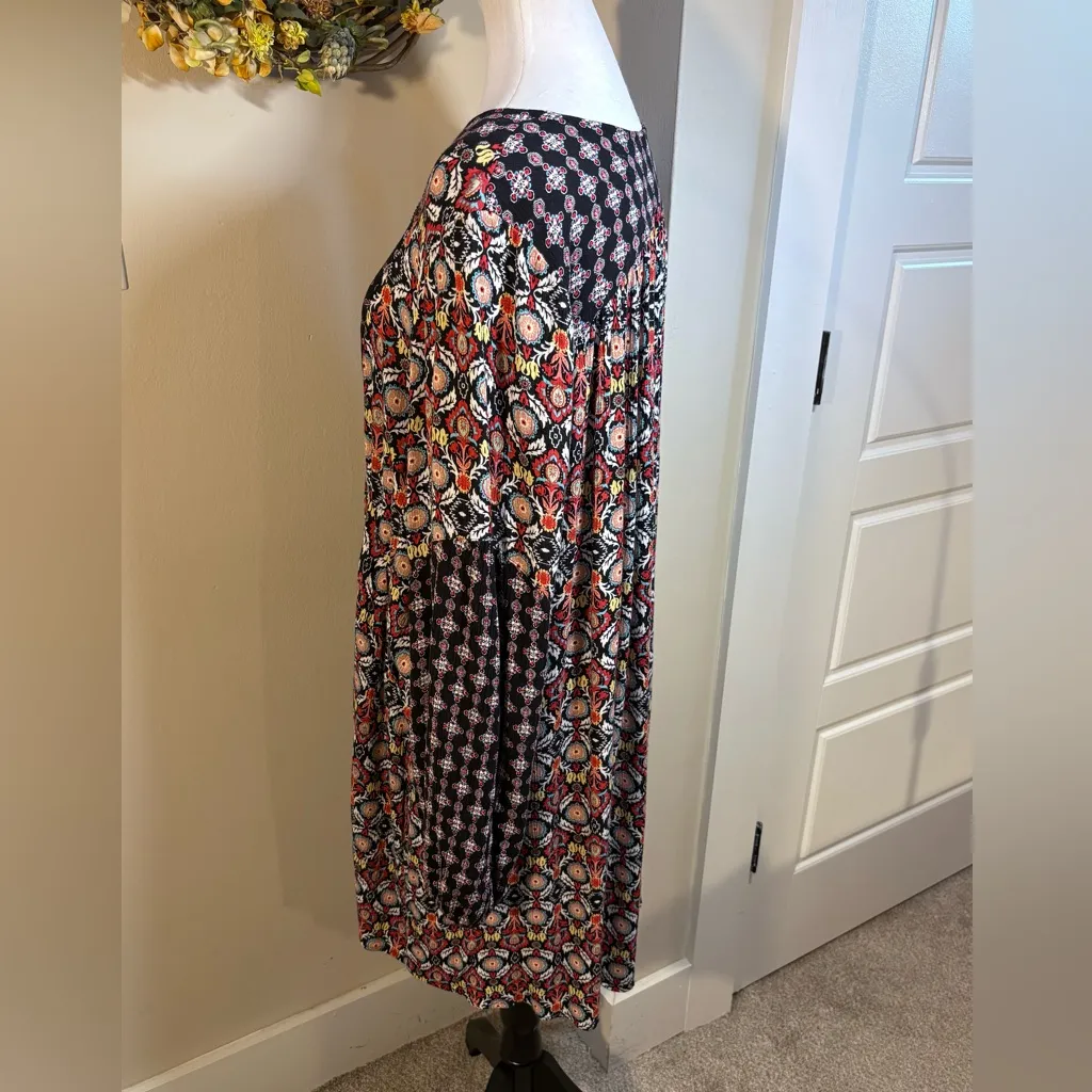 Uncle Frank Festival Boho Dress XL – Lace-Up Babydoll Crinkle w/ Pockets🧡 - Image 7