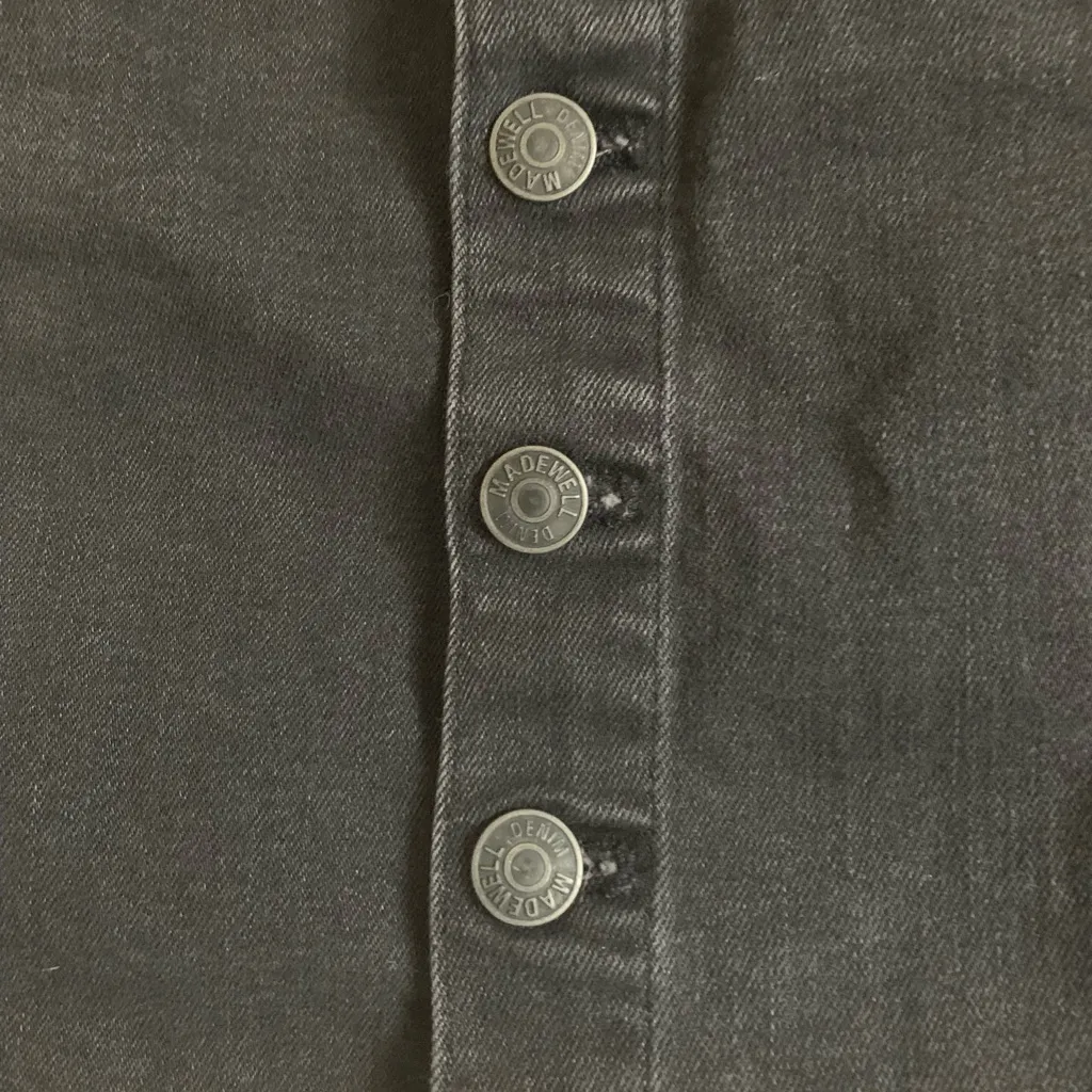 Madewell Denim Black Skirt Buttons Women Size 27 Fall Short Mini Fashion - Image 2