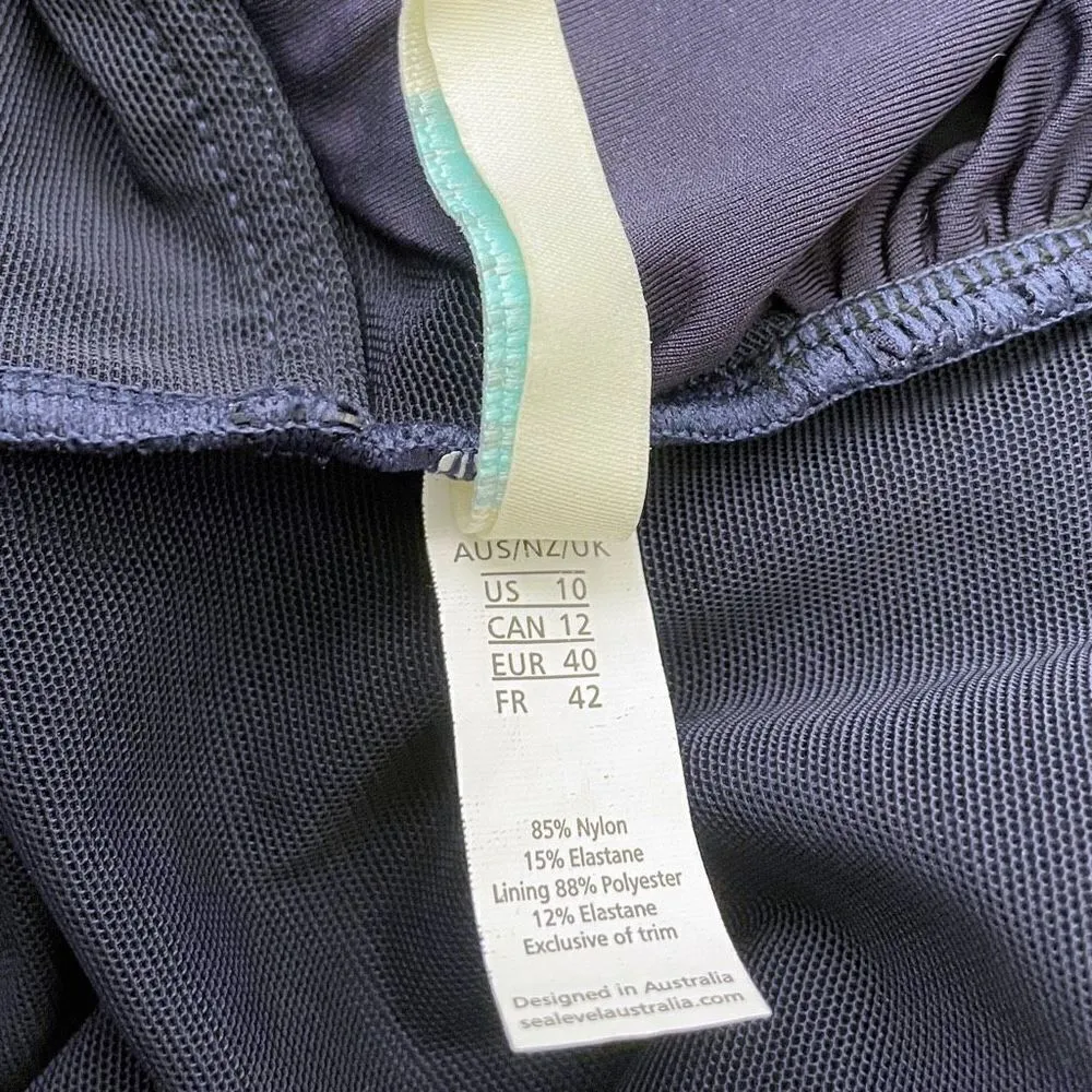 Sea Level Australia Essentials V Style One Piece Swimsuit Night Sky Navy Blue Si Blue Size 10 - Image 6