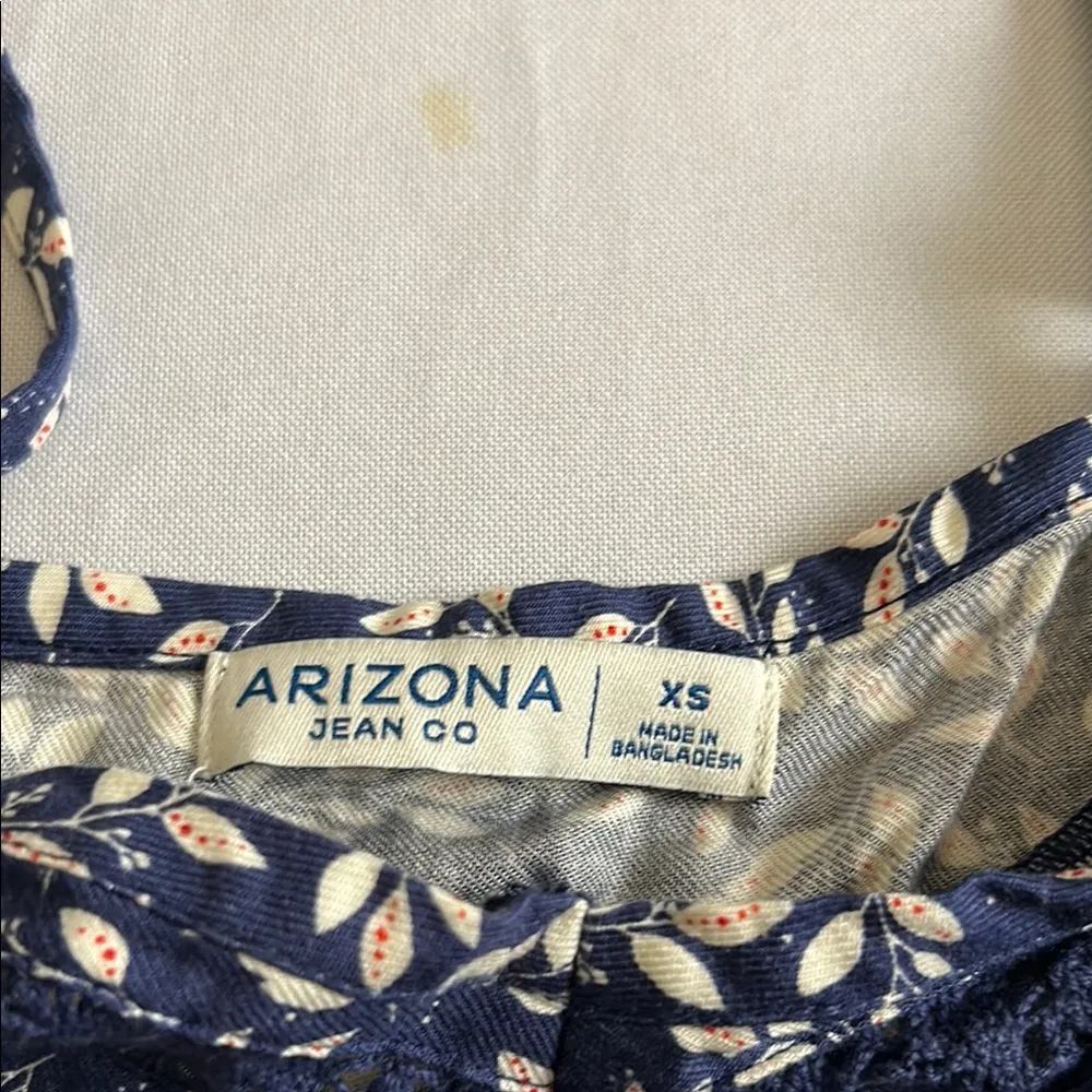 Arizona Jean Company Blue and White Smocked Camisole - Image 2
