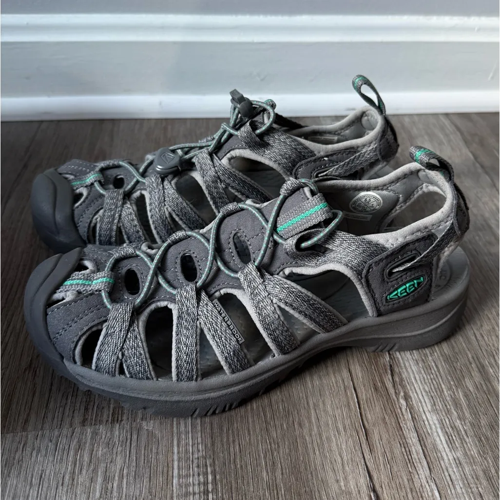 NEW KEEN Whisper Sandal Gray Peacock Green Outdoor Hiking Sandals Comfy Size 6.5 - Image 2