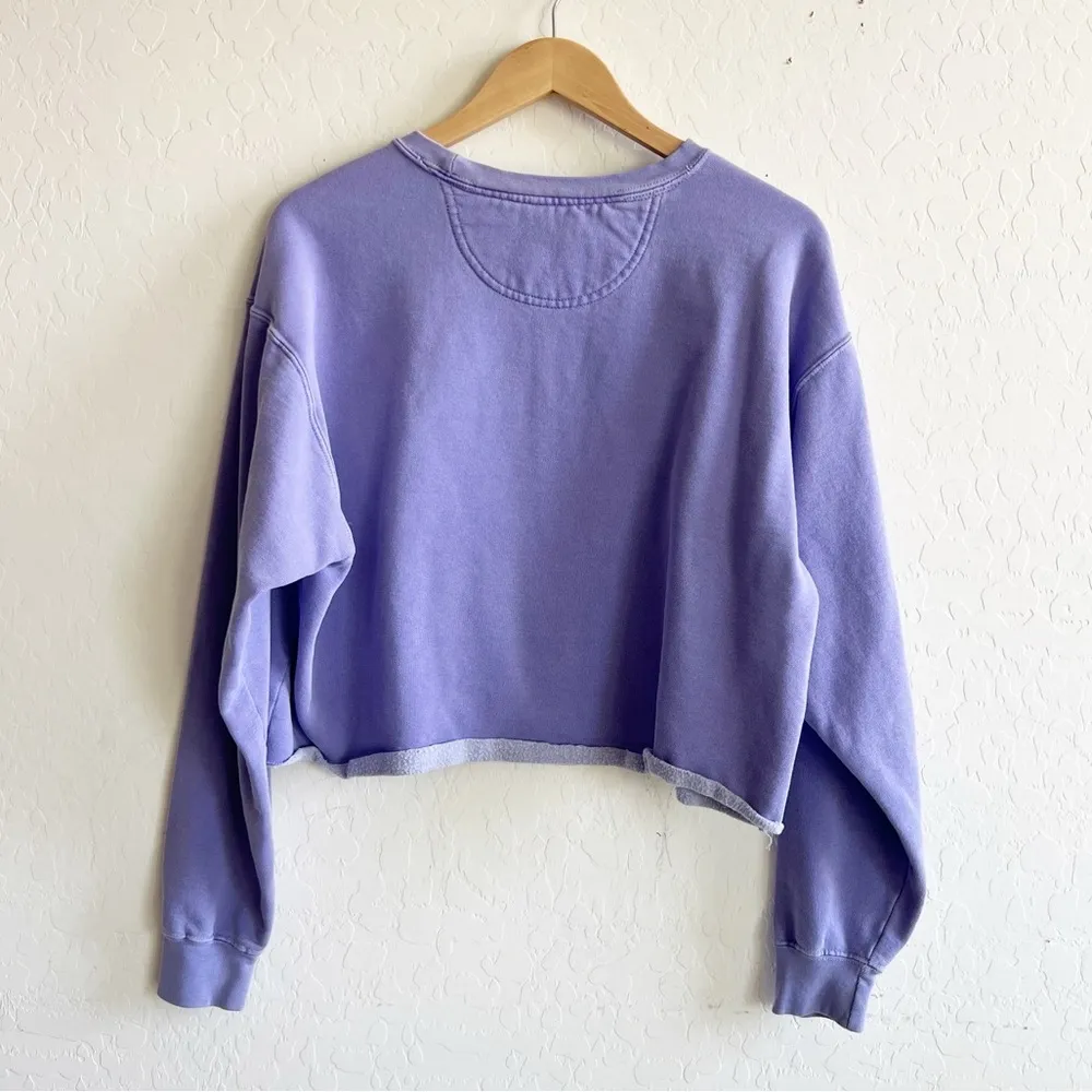 SlyFox Threads Purple Cropped Rolling Stones “Cool Mom” Crewneck Size L - Image 3