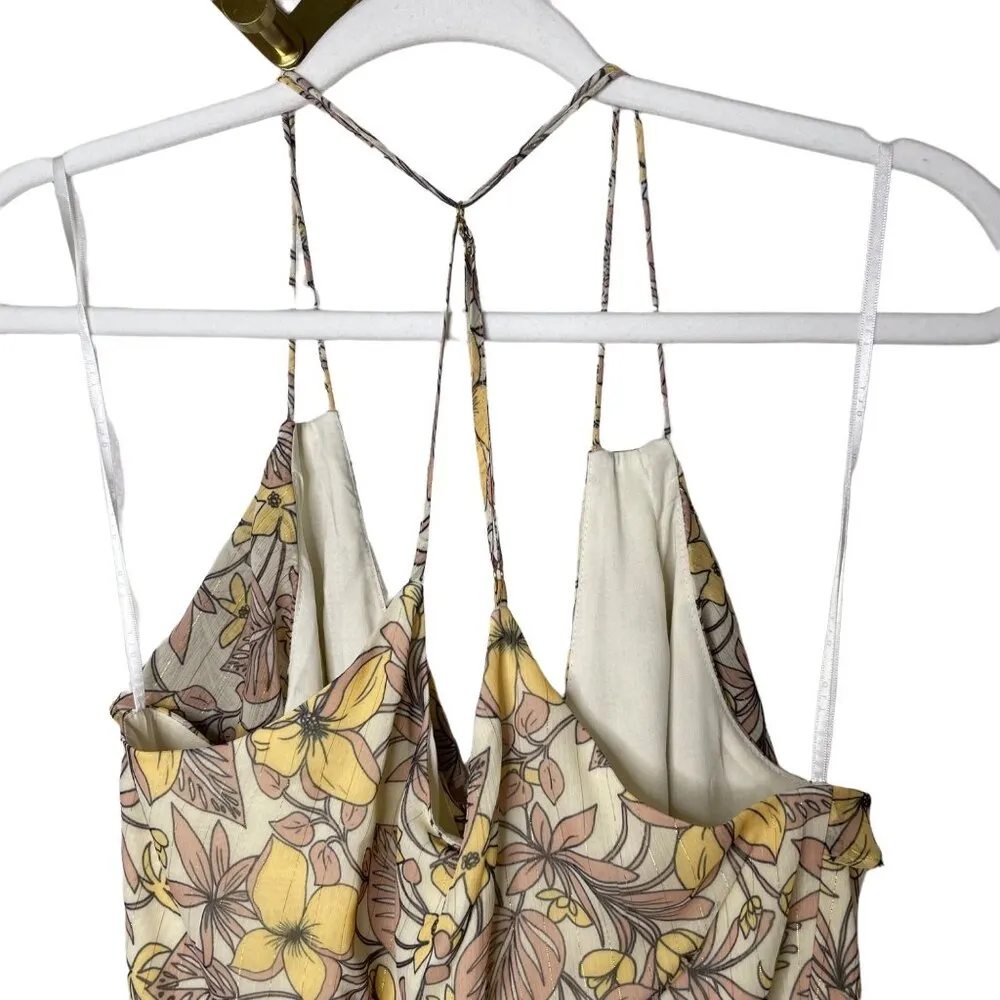 The Jetset Diaries Frangapani Maxi Dress Size Medium Yellow Floral Print New - Image 6