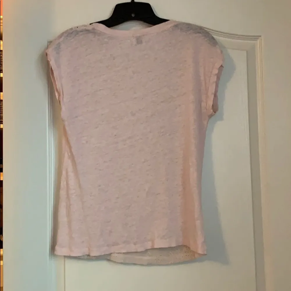 JCrew Linen Lace Tee Size Small Pink - Image 6
