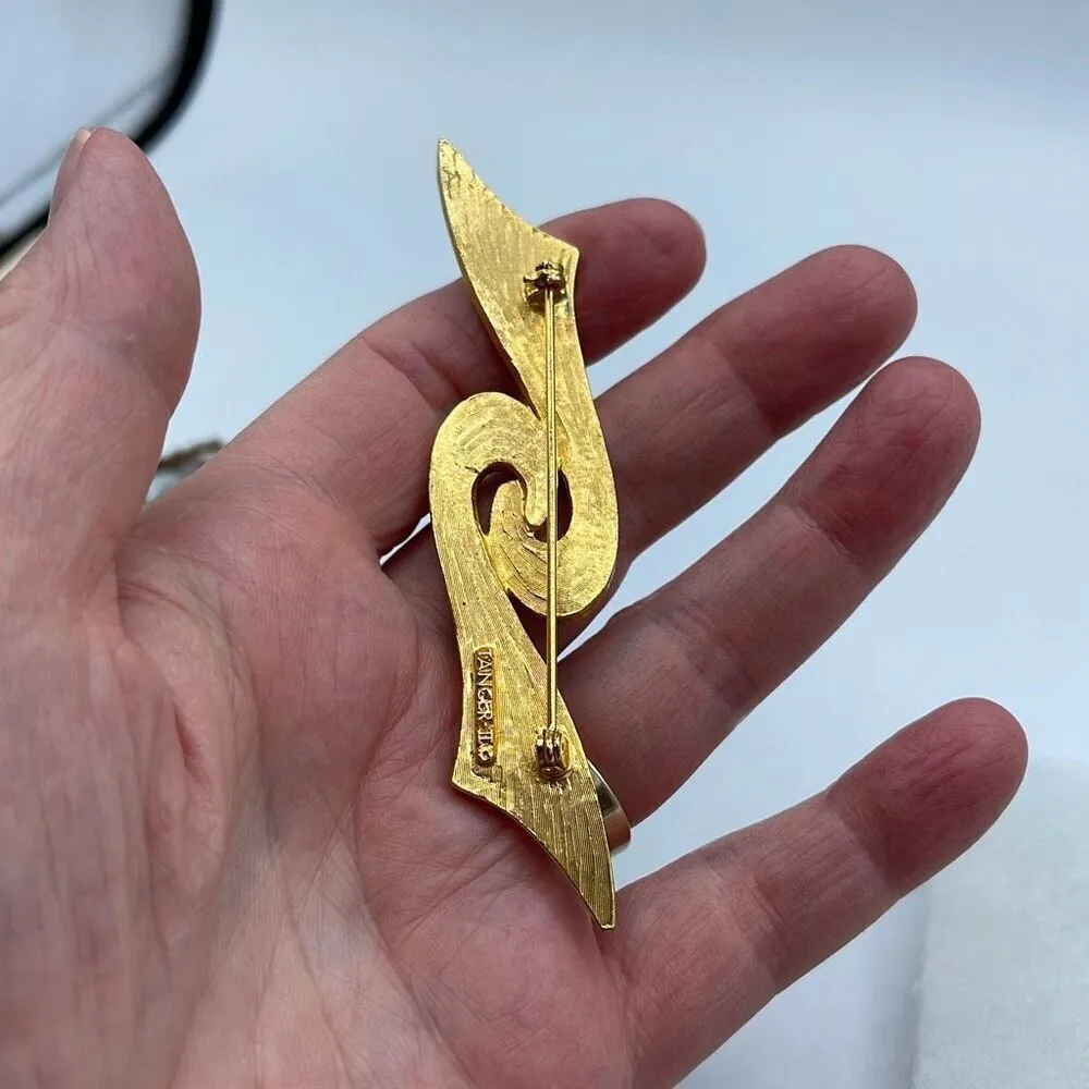 Vintage Lancer red & black enamel brooch. - Image 7