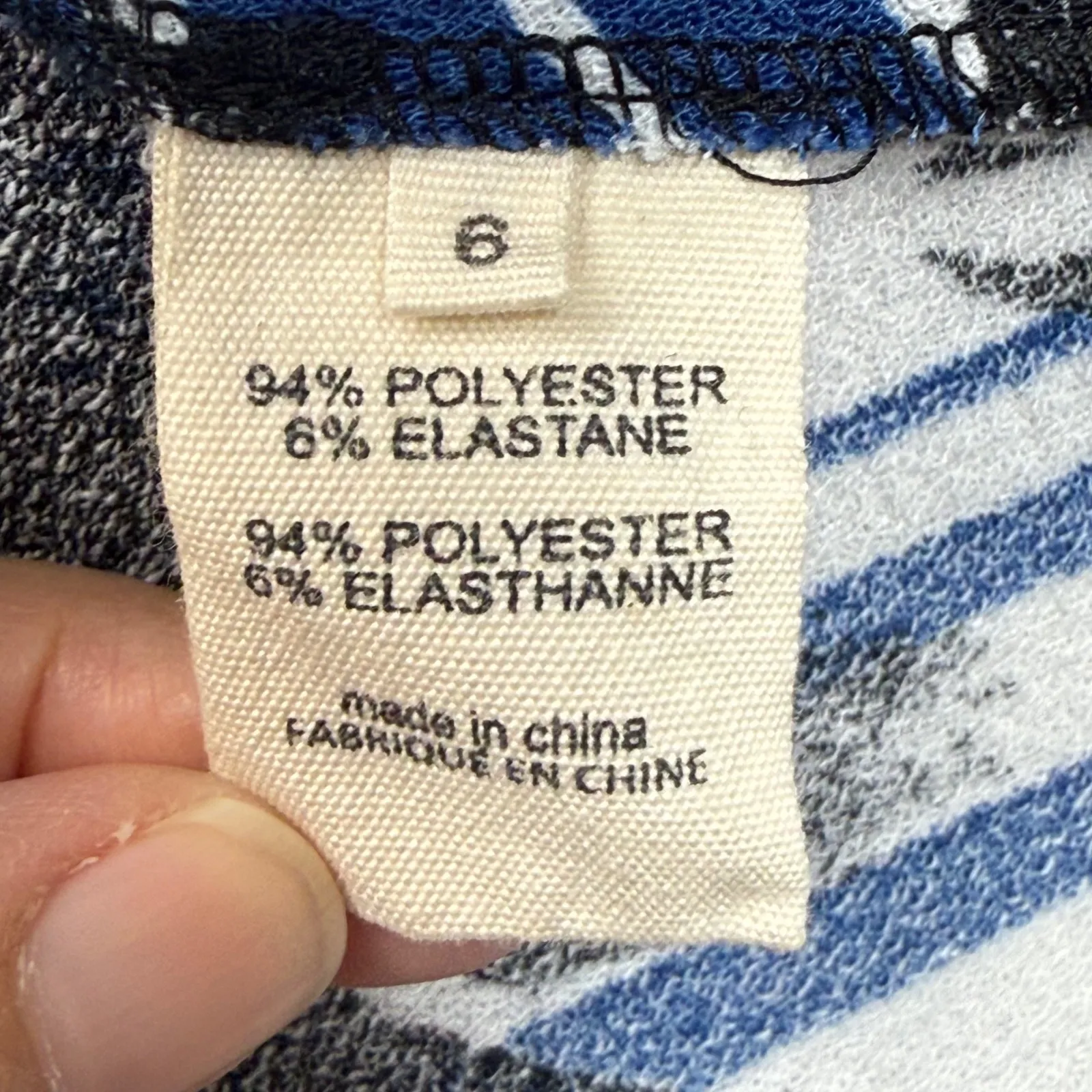 L'AGENCE Fit &‎ Flare Dress Palm Print Sleeveless V-Neck Blue White Size 6 - Image 8