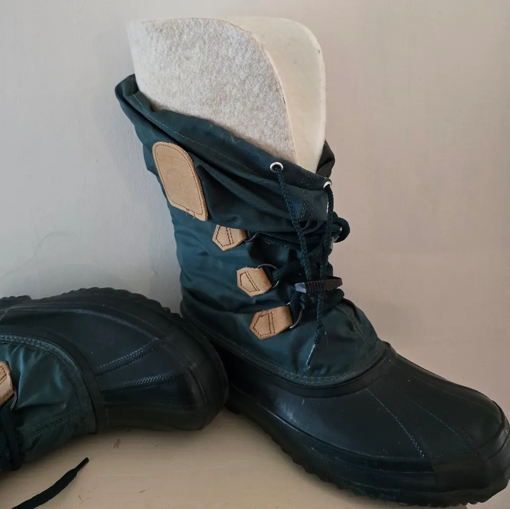 Sorel SnowLion Tall Winter Snow Boots Womens Waterproof Green Nylon - Image 7