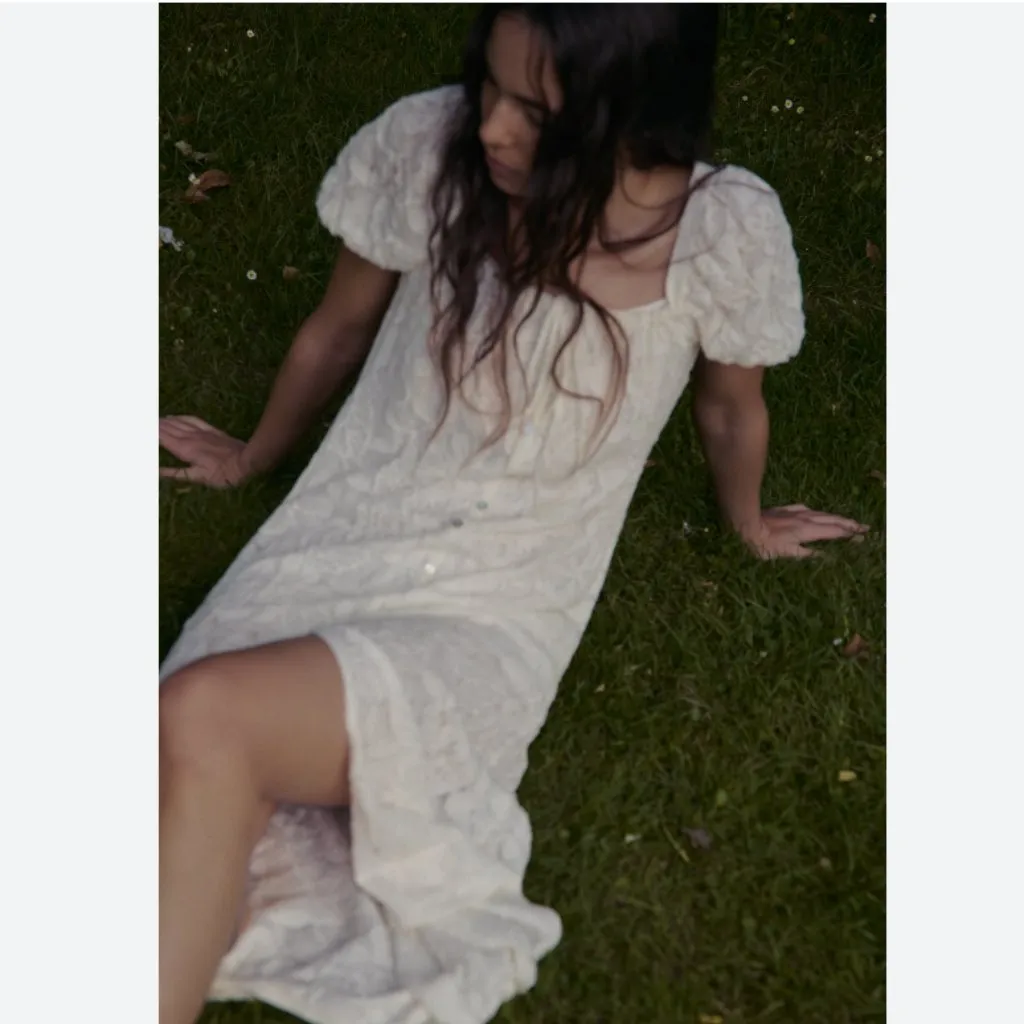 NWOT ZARA JACQUARD KNIT DRESS Romantic Y2K Lace Cottage Core Bloggers Fav - Image 2