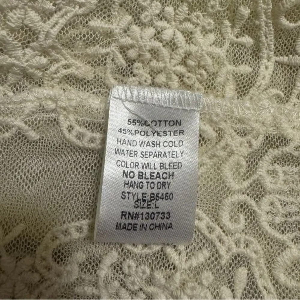 Women's Umgee Lightweight Collarless Lace Accent Blazer Size Large - Image 6