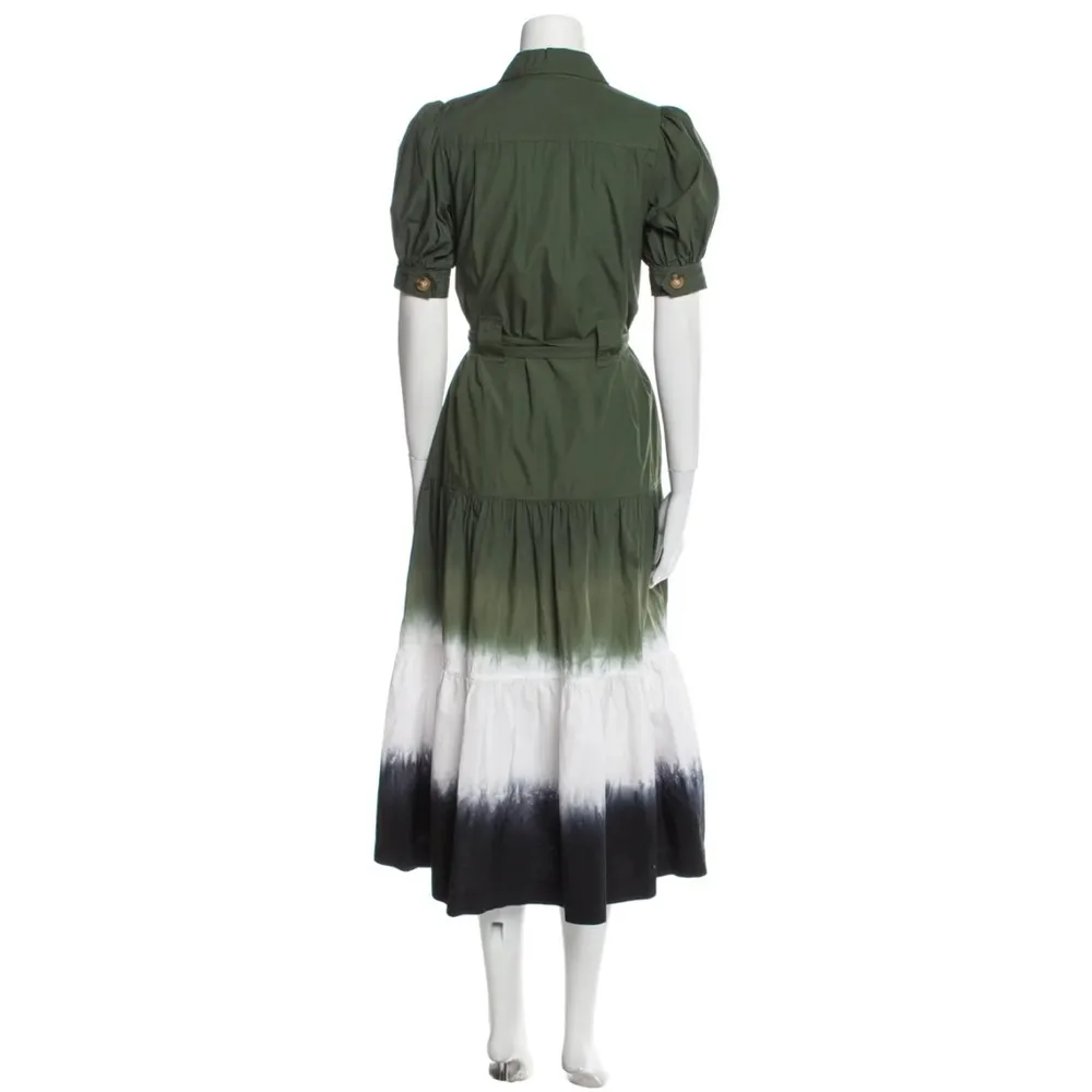 Derek Lam 10 Crosby Buffy Utility Midi Maxi Dress In Loden Tie Dye Ombré Size 12 - Image 10