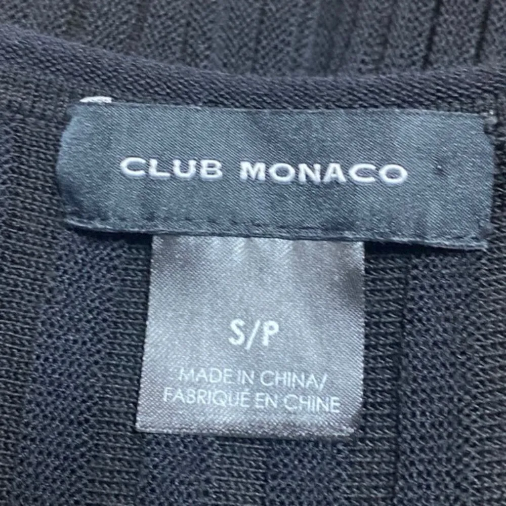 Club Monaco Women's Black Rib Knit Boatneck Long Dolman Sleeve Sweater Top Sz S - Image 3