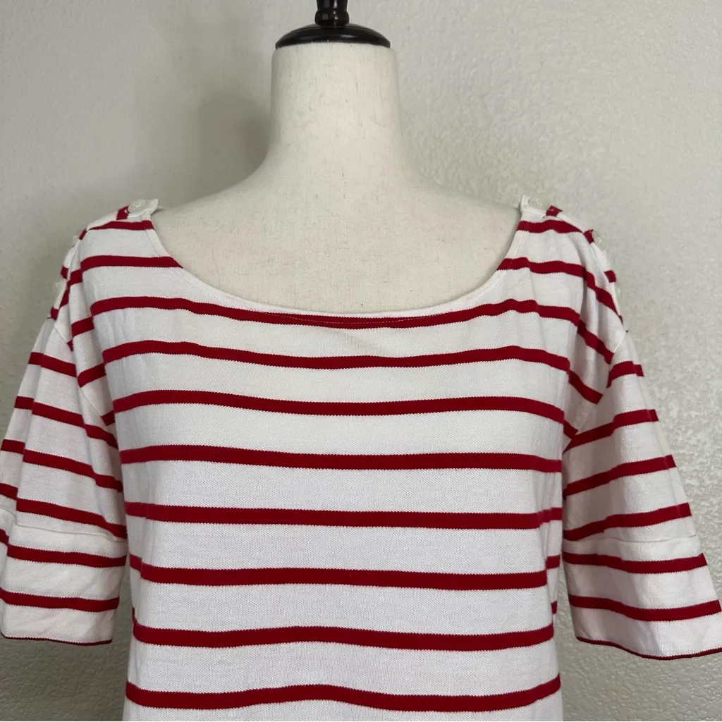 Anthropologie Pilcro and the Letterpress Red White Striped Top, Sz Large - Image 3