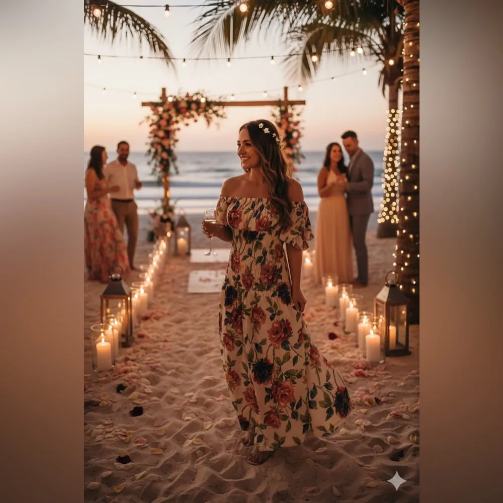 Abercrombie & Fitch Smocked Drop Waist Off Shoulder Floral Maxi Sundress… - Image 4