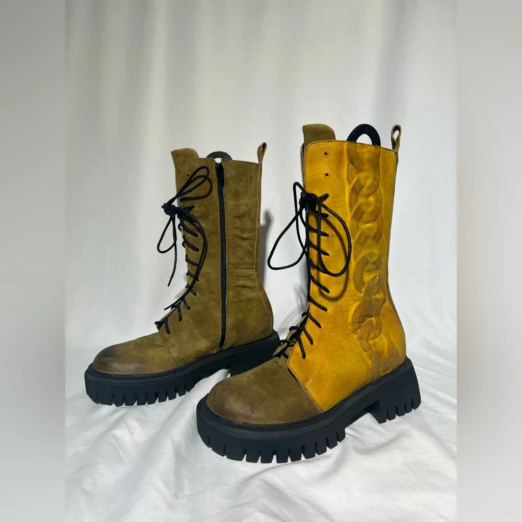Papucei Maurice Leather Boots | 39 Yellow Size 8 - Image 5