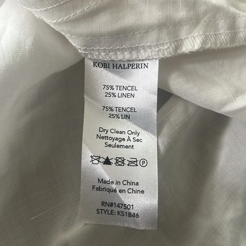 Kobi Halperin Marion Blouse in White, Size S NEW w/Tag $298 White - Image 12