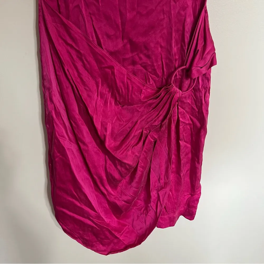 Vintage Mary Jo Bruno Pink 100%‎ Silk Knee Length Drape Dress Size 4 - Image 2