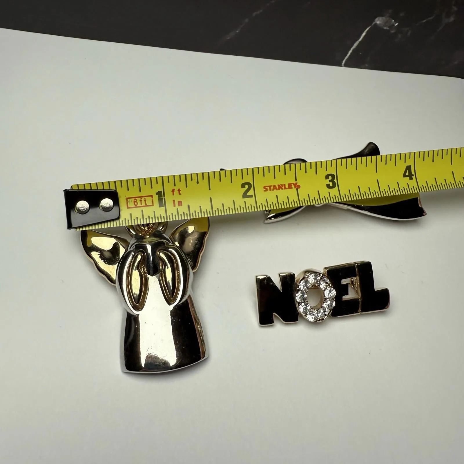 Angel / Noel Christmas Holiday Lot Of 3 Brooch Pin Angels 1 LC Gold - Image 10