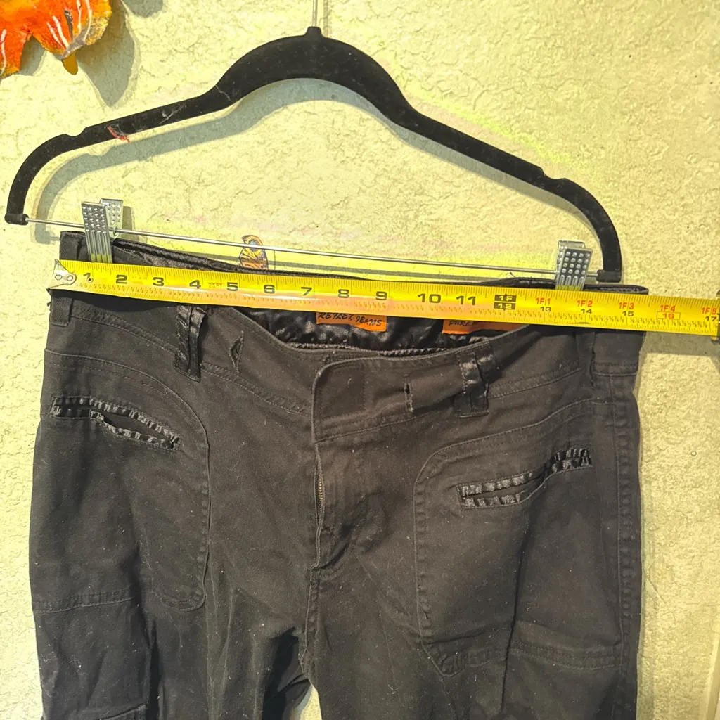 Vintage denim Black Cargo Pants with Drawstring Hem Size 10 - Image 5