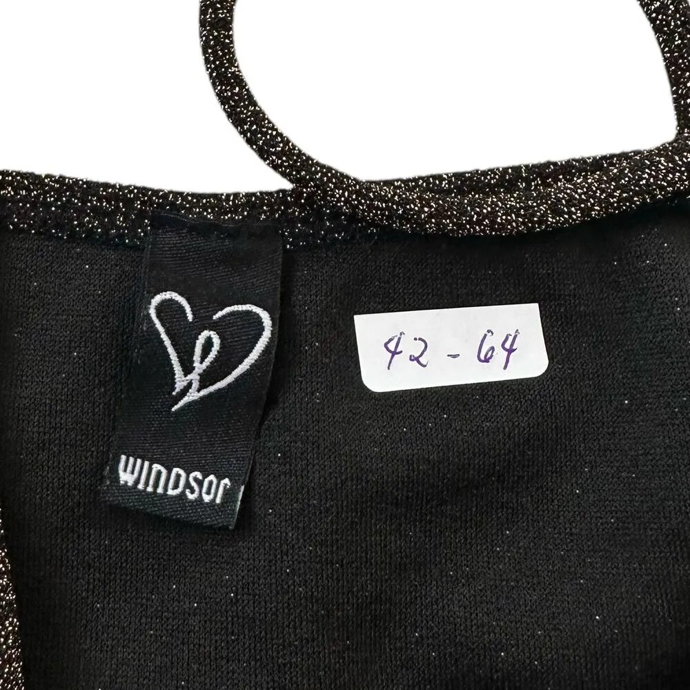 Windsor Black & Gold Metallic Bodycon Mini Dress Women Size Small | 42-64 - Image 4