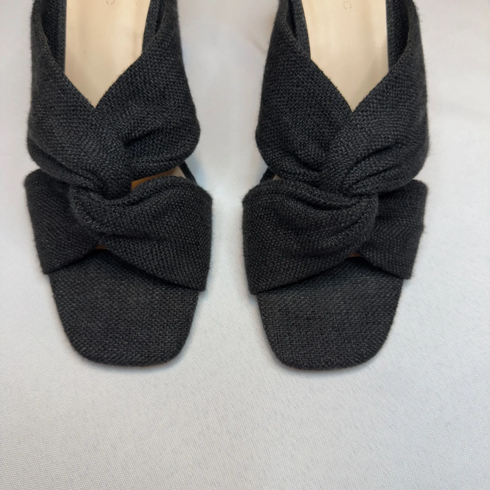 Banana Republic Black Crossover Heeled Sandal Block Heel Mules Shoes Size 8.5 - Image 8