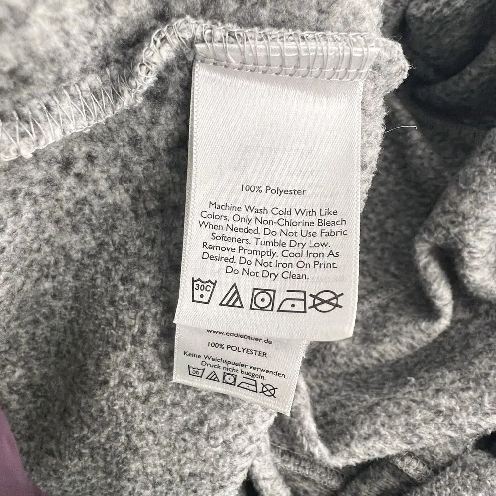 Eddie Bauer Jacket Women medium Gray Flannel Lined Soft shell Hiking Snap Down M - Image 8