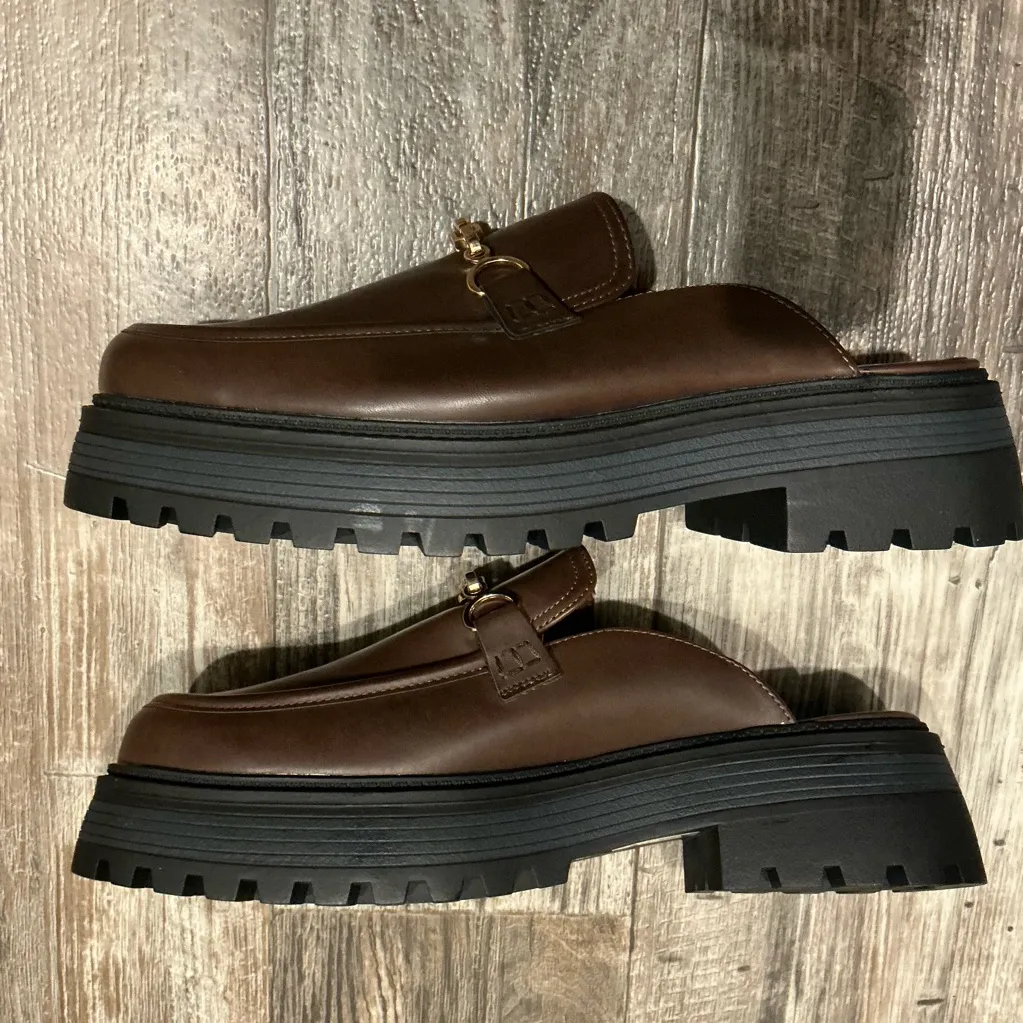 ASOS Women’s Brown Leather Loafers Size 11 - Image 6