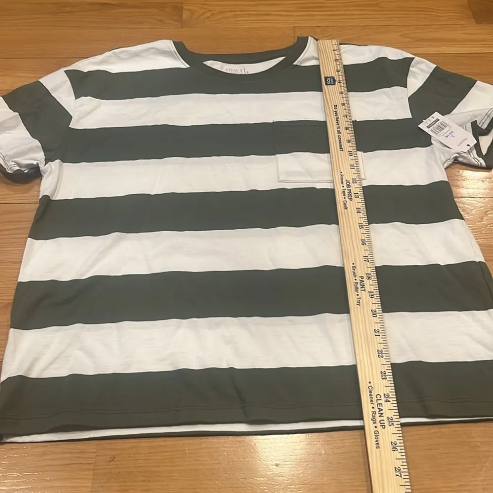 NWT Time and Tru  womens striped short  sleeve shirt size large (12/14) . - Image 7