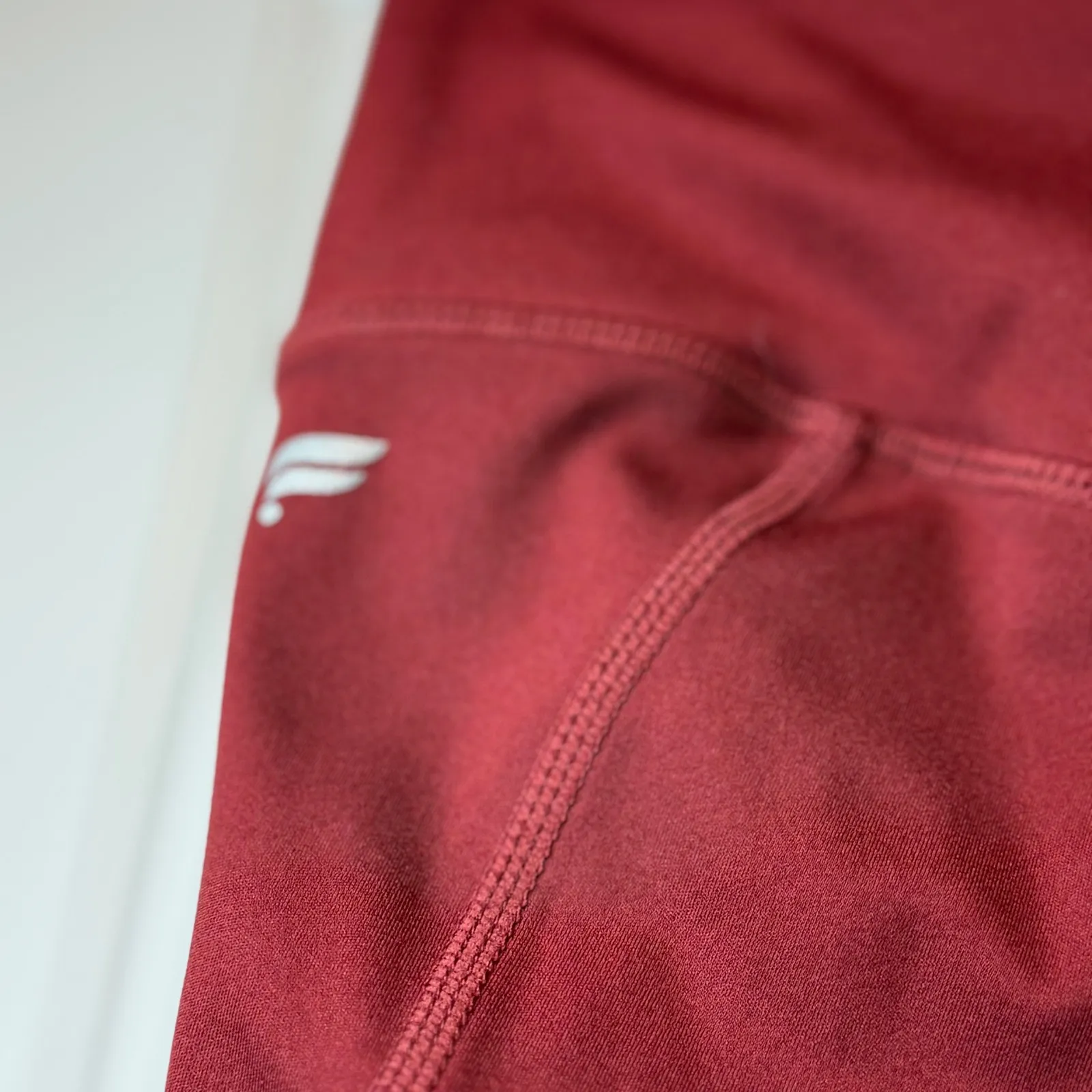 Fabletics Set/2 Burgundy Moto Ribbed High Waist Pocket Leggings Women's Size S # - Image 8