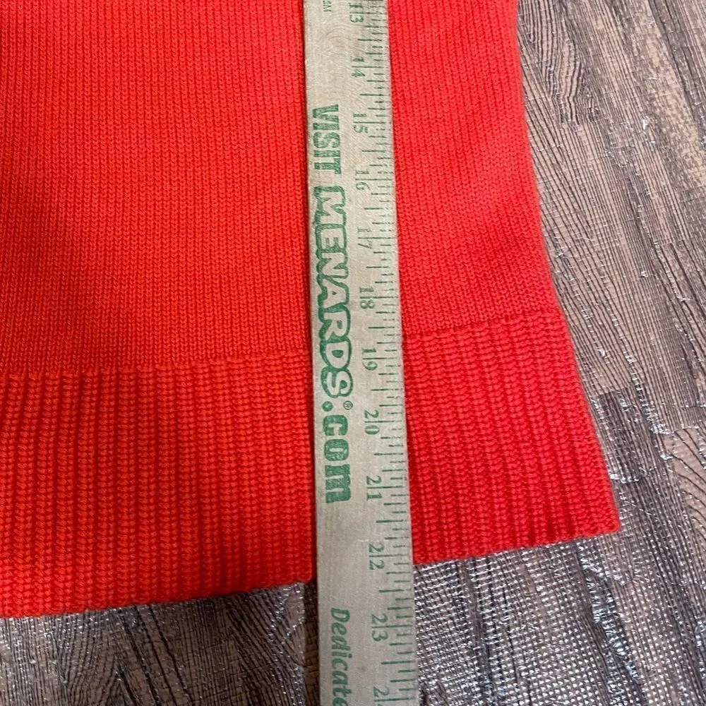 Lauren Ralph Lauren Orange Wool Blend Cowl Neck Sweater‎ Women’s Size Medium - Image 5